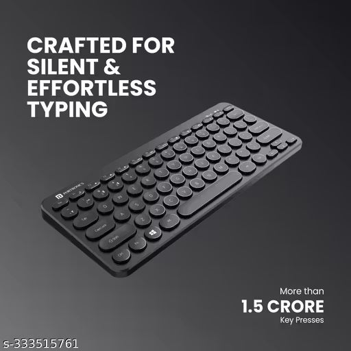 .Portronics Bubble Multimedia Wireless Keyboard 2.4 GHz & Bluetooth 5.0 Connectivity, Noiseless Experience, Compact Size, Shortcut Keys