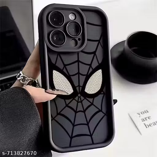 BHAAVYACRAFT iPhone 13 Pro Max| Back Case Cover | Spidey Face Mask Case Spiderman cover | Soft Silicone Case Cover | Camera & Body Protection | Shock Proof Compatible For iPhone 13 Pro Max| Pack of 1 | Color (Black)