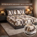 Chahat Homes King Size Fitted Elastic Cotton Superfine 1 Double Bedsheet With Free 2 Pillow Covers