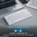 Portronics Bubble Multimedia Wireless Keyboard 2.4 GHz & Bluetooth 5.0 Connectivity, Noiseless Experience, Compact Size for iOS iPad Air,