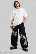 Men’s Oversized Tribal Print Track Pant Men Street Style Graphic Print Baggy Pant Men Urban Tribal Print Loose Fit Pant