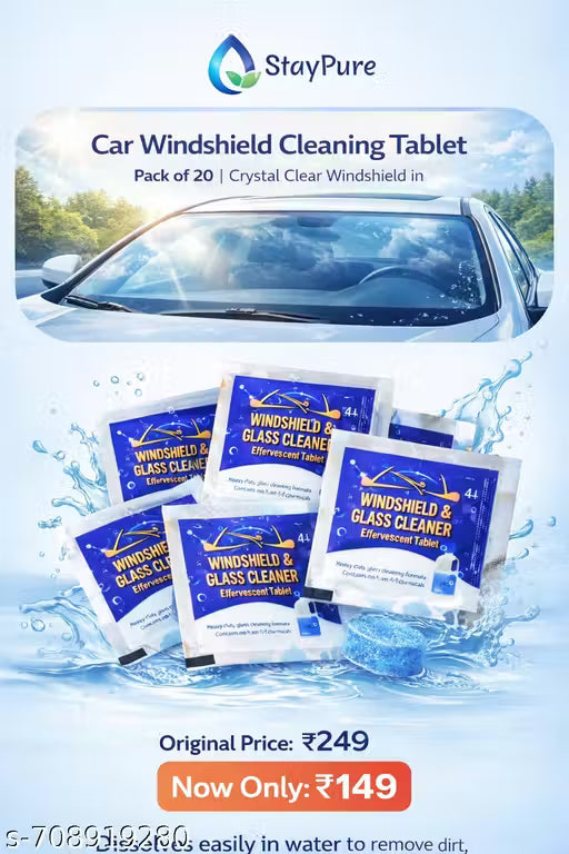 Car Windshield Cleaning Tablet - Pack of 20