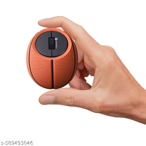 Portronics ToadPlay Basketball Mini Wireless Bluetooth Mouse with Dual Wireless Connectivity (BT + 2.4 GHz), Rechargeable Battery, Multi-Device Pair, Adjust Sensitivity (Brown)
