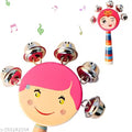 Baby musical toy/Kids wooden jingle bell/Handheld baby rattle/Colorful wooden toy/Toddler rattle with bells/Baby early learning toy