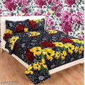 BLACK YELLOW SEMWAL CREATIONS PRESENT GALACE COTTON BEST SELLING Double BEDSHEETS KING SIZE(85*85) BEDSHEETS