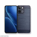 Soft Silicon Brushed Texture Full-Body Protective Phone Back Cover for Vivo Y51 Pro 5G (Black)