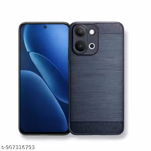Soft Silicon Brushed Texture Full-Body Protective Phone Back Cover for Vivo Y51 Pro 5G (Black)
