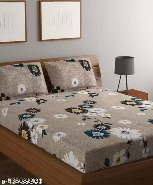 BEAUTIFUL COTTON DOUBLE BED BEDSHEET PACK OF 1 WITH 2 PILLOW COVERS