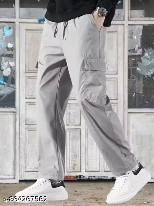 New Stylish | Premium Quality | Track Pant | 4 Pocket | Cotton Cargo | Men Pant| Grey