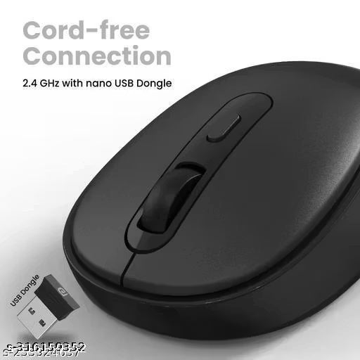 Portronics Toad 27 Wireless Mouse, Silent Buttons, 2.4 GHz with USB Nano Dongle for PC/Mac/Laptop,