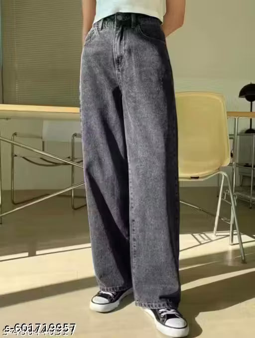 STRAIGHT FIT FADED JEANS FOR GIRLS AND WOMENS