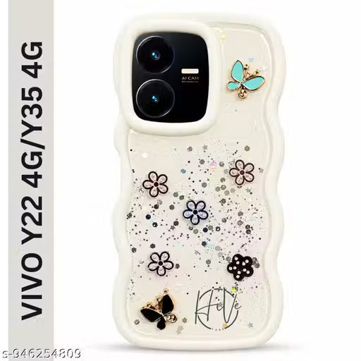 Vivo Y22/Y35 Cute Glitter Butterfly Soft Silicone Phone Case Cover