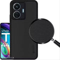 Super Frosted Raised Camera Protect Soft Back Case Cover for Vivo T1 44W (Black)