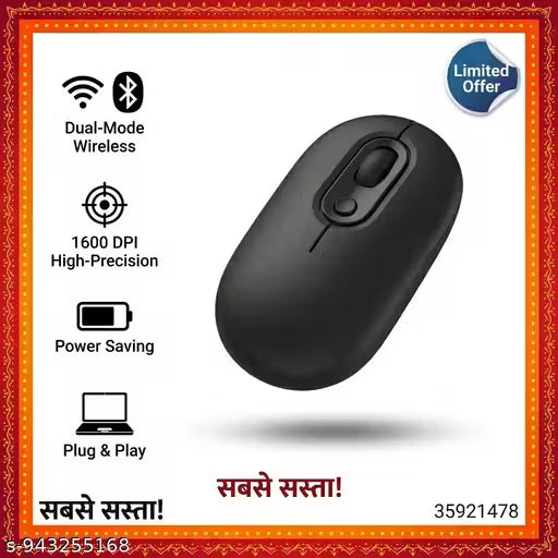 Broad Compatibility Wireless Mouse for Desktop Computers and Smart Displays (Pack of 1)C