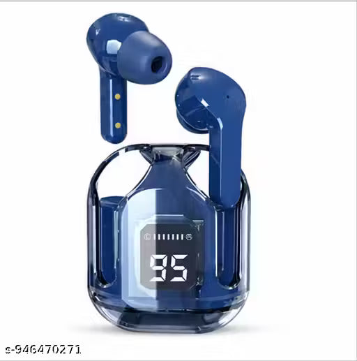 Transparent Gaming TWS Wireless Earbuds with LED Battery Display | Bluetooth 5.3 Earphones | Touch Control | Deep Bass | Stylish Ear Pods for Android