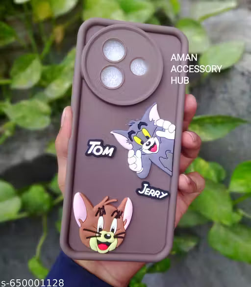 VIVO Y39 5G in Tom & Jerry 3D Cartoon Back Cover For VIVO Y39 5G - Brown