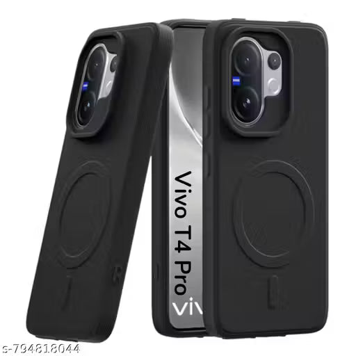 BINKSON Back Cover for Vivo T4 Pro 5G(BLACK) Soft Matte Silicone Mag-Safe Design (Mag-Safe Not Support) Camera Protection | Slim Fit Bumper Cover (BLACK)