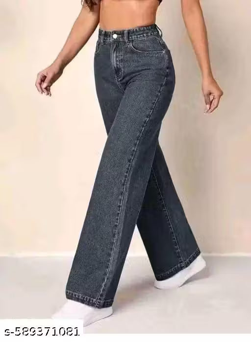 STRAIGHT FIT GREY JEANS , GIRLS AND WOMEN