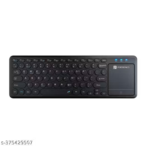 Portronics Bubble Pro Wireless Keyboard with Touchpad, Bluetooth & 2.4 GHz Dual Connectivity, Noiseless Keys, Connect Upto 2 Devices, Spill-Resistant Design (Black)