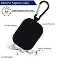Silicone AirPods Pro 2 Cover Case with Hook | Stylish Protective Earbuds Cover | Soft Anti Scratch AirPods Case black