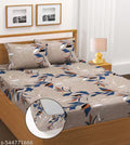 New Trending Fitted (Elastic) Cotton Double Bedsheet With 2 Pillow Covers