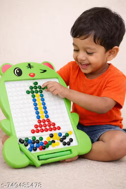 Magnetic Activity Board for Kids | Educational Drawing Toy | Fine Motor Skill & Hand-Eye Coordination Builder (Green)