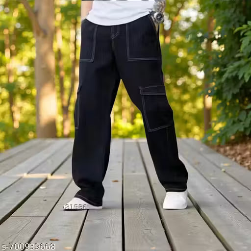 100% COTTON BLACK CARGO PANT & JEANS FOR MEN