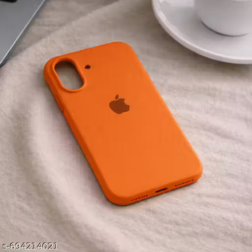 Apple iPhone 16 Orange Silicone Back Cover | Soft Matte Shockproof Protective Case