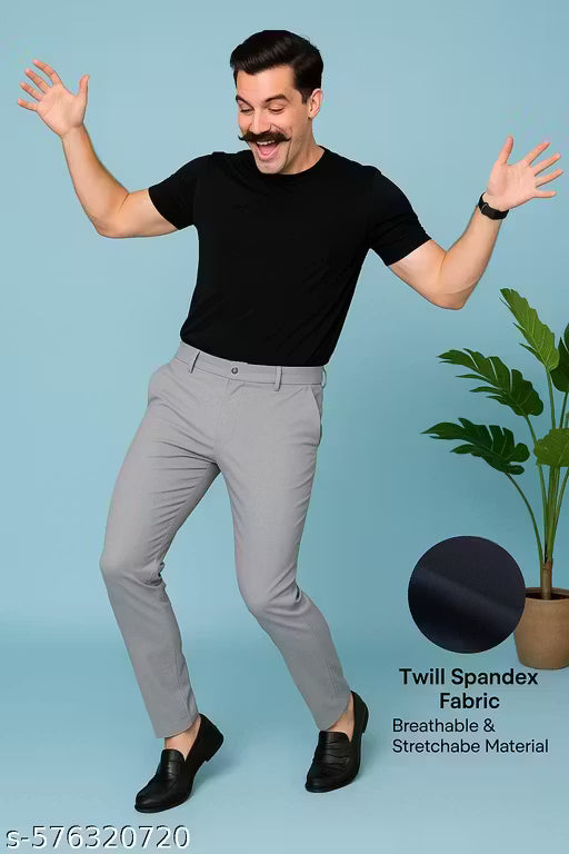 Lycra Blend Designer Latest Trending Formal Trousers For Man