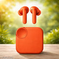 Wireless Bluetooth Earbuds with 6 Mic Cllearr Voice Tech, Hi-Fi Audio and Wind Noiisse Reduction (Orange Colour)