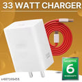 33 Watt 3A Fast Charging Mobile Charger R-E-E-L M-E Charger With Red Detachable Cable Supports Supervooc,