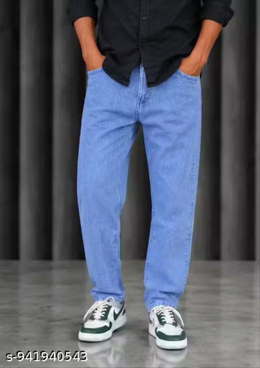 Plain Light Blue Jeans for men