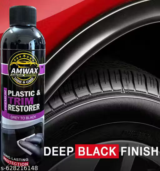 Amwax plastic and trim restorer/multipupose polish / shiner for car plastic parts ,dashboard polish. scooty black parts,car dashboard , tyre polish 200 ml