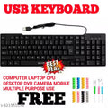 USB WIRED KEYBOARD COMPUTER LAPTOP CPU DESKTOP DVR CAMERA MOBILE LED TV MULTIPLE PURPOSE USE PLUG IN PLAY with data protecter