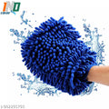 Double Sided Microfiber Hand Gloves, Dust Cleaner Vehicle Washing Multipurpose Use and Extra Large, Professional Grade, Big Chenille Mitt Glove (Pack of 1, Multicolour)