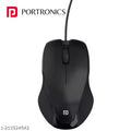 Portronics Toad 101 Wired Optical Mouse with 1200 DPI, Plug & Play, Hi-Optical Tracking, 1.25M Cable Length, 30 Million Click Life(Black) (POR-1800)