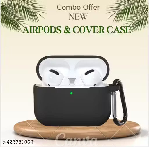 Airpod Pro with Silicon Case Cover True Wireless Bluetooth Earphones with 3 Hours of Playtime & Compatible for all Smartphones (White) |