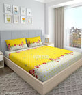 VOMZER Cotton Feel King Size Fitted Bedsheet With Two Pillow Covers | All Round Elastic | 280 TC | 72 X 78 + 10 Inches