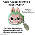 GREEN LABUBU CASE for Apple Airpods Pro (2019) / AirPods Pro 2 (2022) it's Silicone case looks Aesthetic (Don't order for other brand Earbuds)