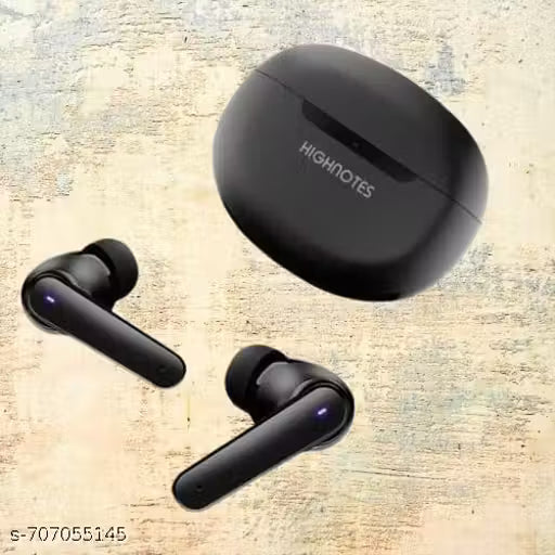 HIGHNOTES Wireless Bluetooth Earbuds TWS with Cancelling, 120H Playtime, Deep Bass, IPX5 Water Resistant, Bluetooth v5.3, Touch Control Gaming Earphones (Black, Pack of 1)
