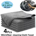 NK Microfiber Cloth - 4 pcs - 40x40 cms - 280 GSM MIX- Thick Lint & Streak-Free Multipurpose Cloths - Automotive Microfiber Towels for Car