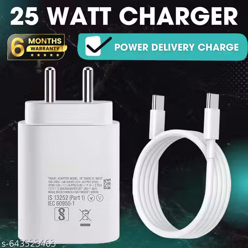 25 Watt Type C PD Charger with Type-C to Type-C Cable