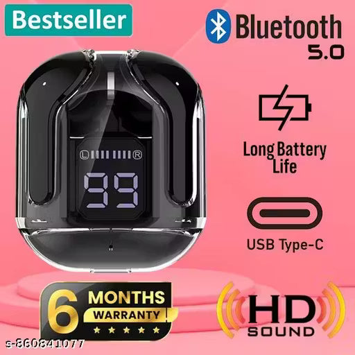 TWS Ultrapod Black Bluetooth Earbuds | High-Quality Sound | Long Battery Life | Touch Control Ear buds | Comfortable Fit | Bluetooth 5.1 Ear buds