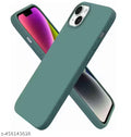Liquid Silicone Compatible for iPhone 13 and iPhone 14 Case Gel Rubber with Microfiber Lining Non-Slip Full Body Protective Shockproof Back Cover (Green, 6.1 inch)
