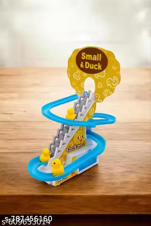 PANTROLA Duck Track Toys for Kids - Ducks Stair Climbing Toys for Kids, Escalator Toy with Lights and Music - 3 Duck Included - Duck Yellow