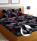King Size Cotton Elastic Fitted Bedsheet With Pillow Cover (72*78 Inch) Fit upto 6 inches Mattress