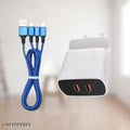 Fast Charging Dual USB Charger, Usb Type C and Micro Usb Charging, iphonee,Type-C & Micro USB Charger Adapter Mobile Charger, 1 Meter Type C Cable + Micro Usb Cable