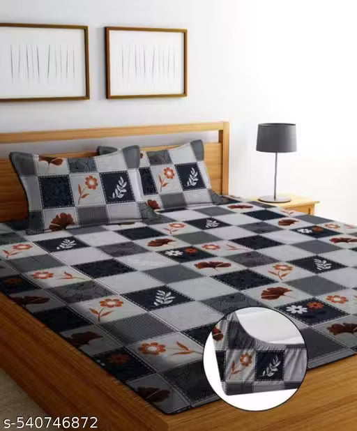 R.K Trading Company 1 presents these supersoft fitted bedsheet which contains 1 double fitted bedsheet and 2 pillow covers.( 1 pillow cover with single bedsheet)