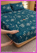 New Trending Fitted (Elastic) Cotton Double Bedsheet With 2 Pillow Covers