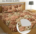 supersoft glace cotton 7d floral print fitted bedsheet with pillow cover